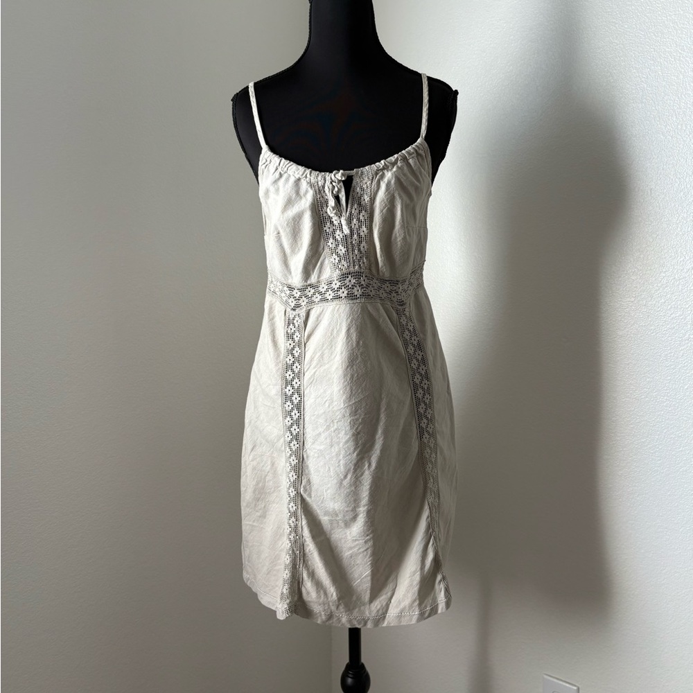 Cream Gray Mini Dress- Size Small